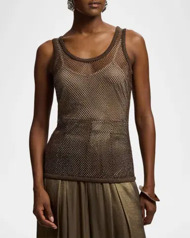 Ralph Lauren Collection Melony Embellished Mesh Tank Top | Thumbnail 3 Ralph Lauren Collection Melony Embellished Mesh Tank Top | Thumbnail 3