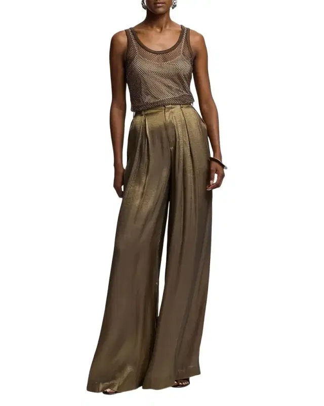Ralph Lauren Collection Melony Embellished Mesh Tank Top