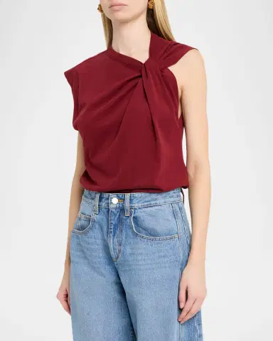 Isabel Marant Nayda Asymmetric Cotton T-Shirt | Thumbnail 3