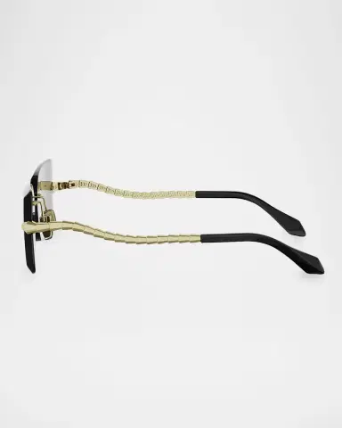 BVLGARI Serpenti 51mm Metal Rectangular Sunglasses | Thumbnail 2