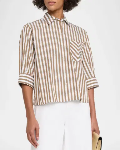 rag & bone Lucia Striped Cotton Poplin Shirt | Thumbnail 3