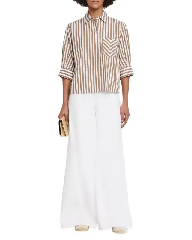 Lucia Striped Cotton Poplin Shirt
