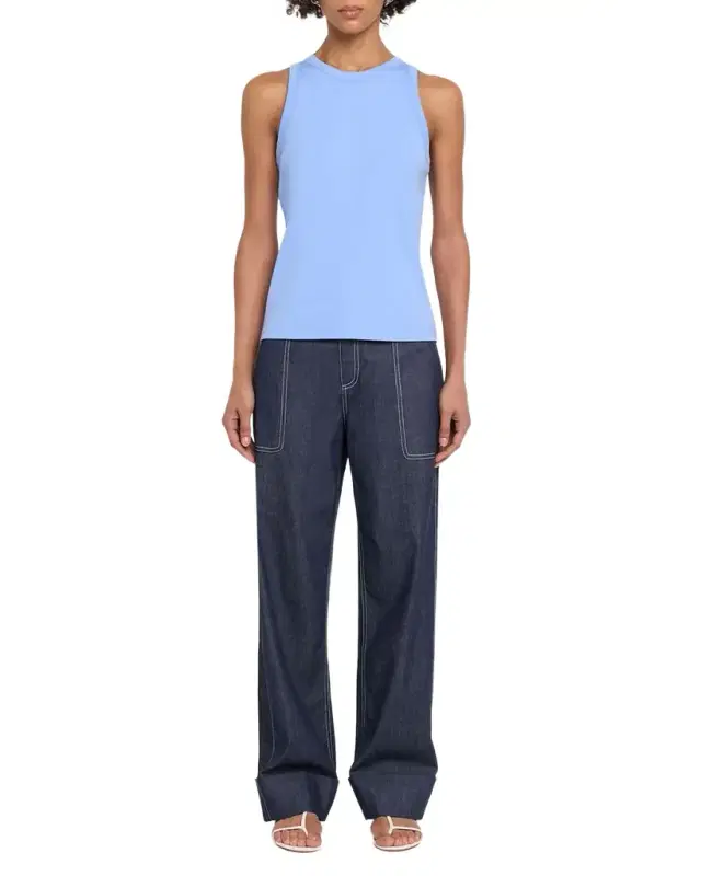 Lafayette 148 New York Swiss Cotton Rib Racerback Tank