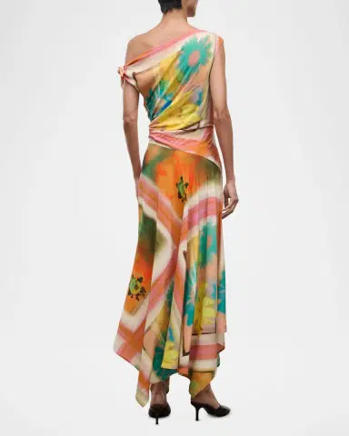 Staud Portia Asymmetric Handkerchief Midi Dress | Thumbnail 2 Staud Portia Asymmetric Handkerchief Midi Dress | Thumbnail 2