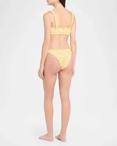 Simkhai Evander Ruched Gingham Seersucker Bikini Top | Thumbnail 2