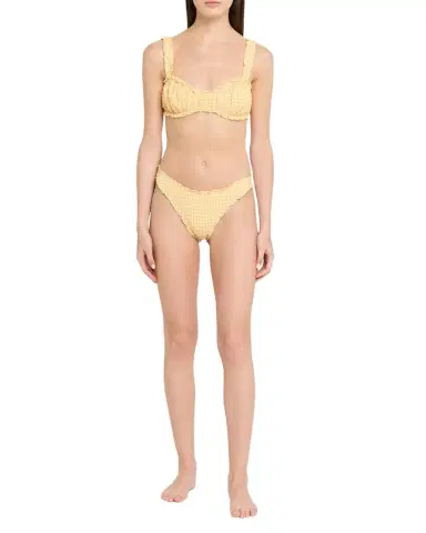 Simkhai Evander Ruched Gingham Seersucker Bikini Top | Thumbnail 1