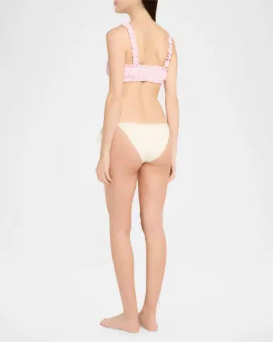 Simkhai Evander Ruched Gingham Seersucker Bikini Top | Thumbnail 2