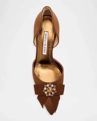 Manolo Blahnik 70mm Apidosa Embellished Satin Bow Pumps | Thumbnail 3 Manolo Blahnik 70mm Apidosa Embellished Satin Bow Pumps | Thumbnail 3