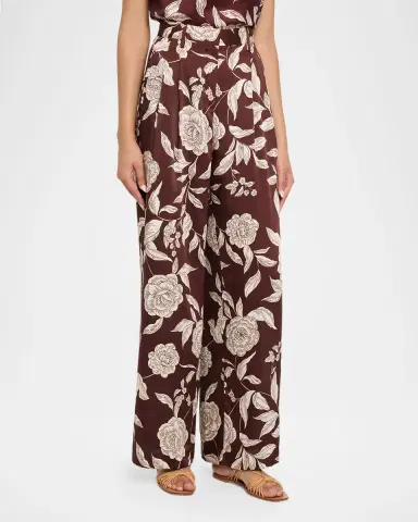 TANYA TAYLOR Jodi Floral Twill Wide-Leg Pants | Thumbnail 3 TANYA TAYLOR Jodi Floral Twill Wide-Leg Pants | Thumbnail 3