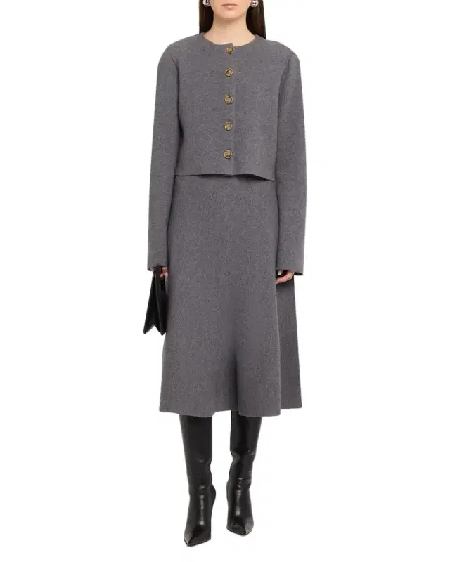Brandon Maxwell Ryder Wool Knit Crop Jacket