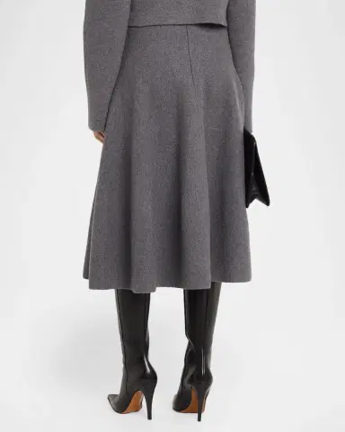 Brandon Maxwell Miller Structured Wool Midi Skirt | Thumbnail 2