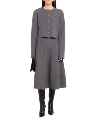 Brandon Maxwell Miller Structured Wool Midi Skirt | Thumbnail 1