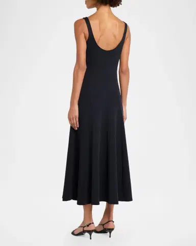 Vince Seamed Square-Neck Knit Midi Dress | Thumbnail 2 Vince Seamed Square-Neck Knit Midi Dress | Thumbnail 2