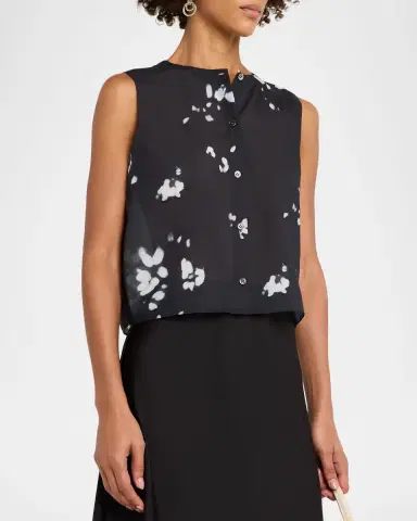 Theory Sleeveless Button-Front Top | Thumbnail 3