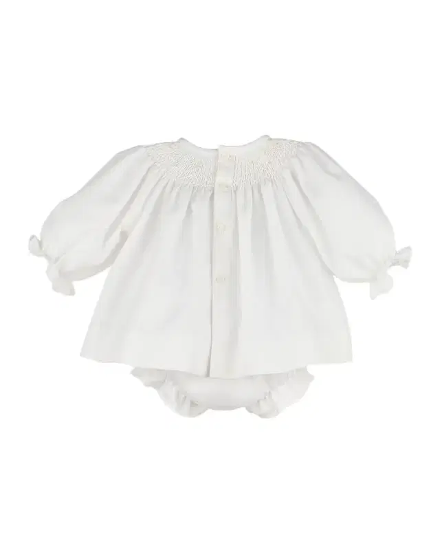 Luli & Me Girl 's Smocked Bishop Dress & Bloomers Set, Size NB-18M