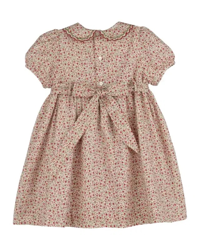 Luli & Me Girl 's Smocked Mulberry Floral Cotton Dress, Size 2T-6