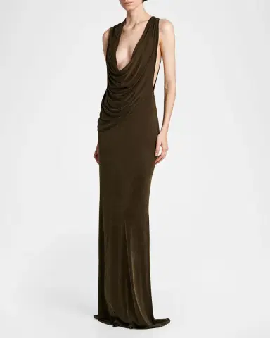 Tom Ford Cowl-Neck Draped Column Gown | Thumbnail 3 Tom Ford Cowl-Neck Draped Column Gown | Thumbnail 3