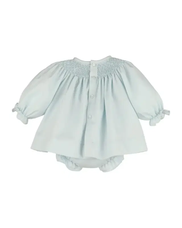 Luli & Me Girl 's Smocked Bishop Dress & Bloomers Set, Size NB-18M