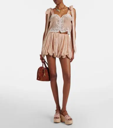 Chloé Chloé Floral lace-trimmed silk top | Thumbnail 2