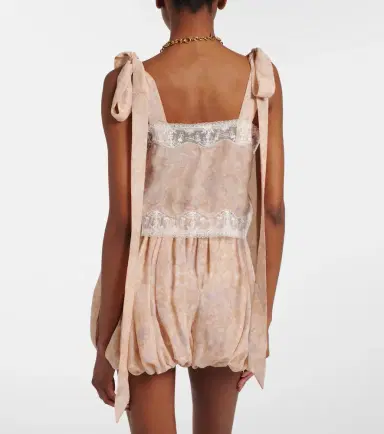 Chloé Chloé Floral lace-trimmed silk top | Thumbnail 3