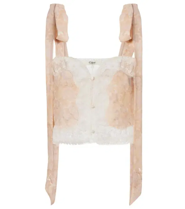 Chloe Chloé Floral lace-trimmed silk top
