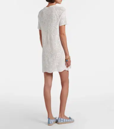Chloé Chloé Pointelle scalloped cotton minidress | Thumbnail 2