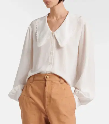 Chloé Chloé Scalloped silk shirt | Thumbnail 5
