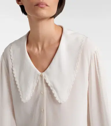 Chloé Chloé Scalloped silk shirt | Thumbnail 6