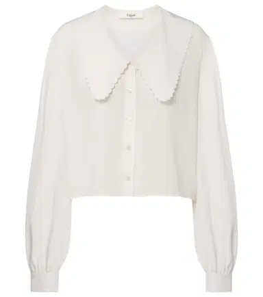 Chloé Chloé Scalloped silk shirt | Thumbnail 1