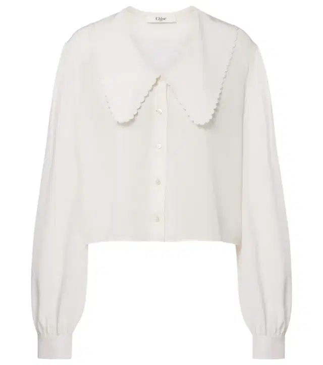 Chloe Chloé Scalloped silk shirt