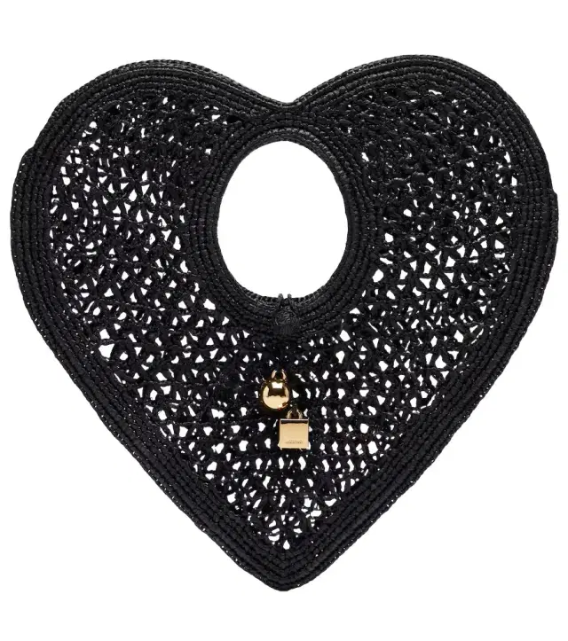 Spiaggia Coeur Small raffia top-handle bag
