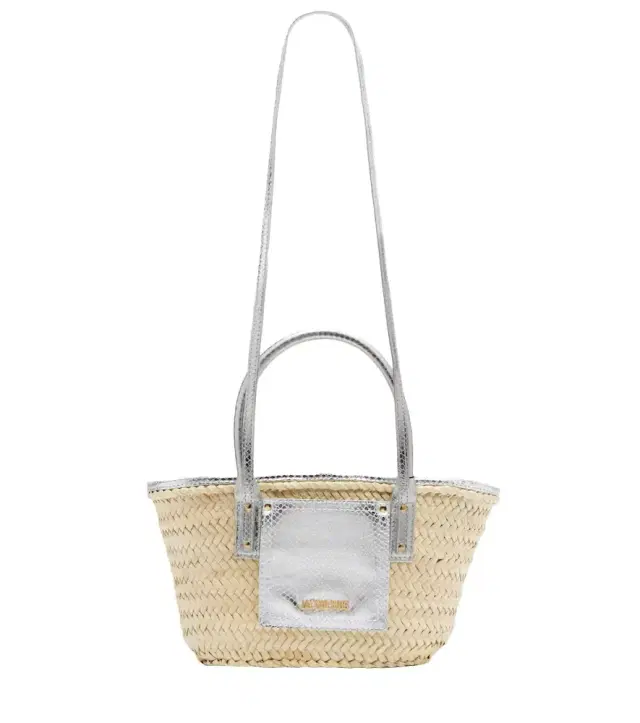 Jacquemus Soli Small croc-effect raffia basket bag