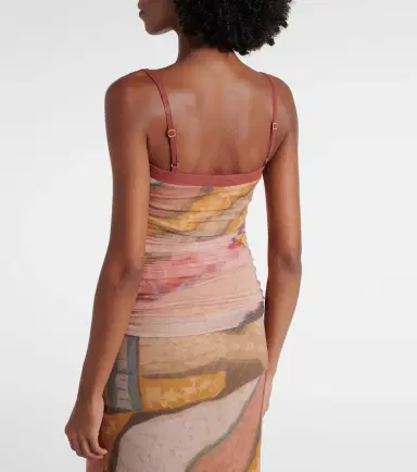 SIR Gathered printed mesh top | Thumbnail 5