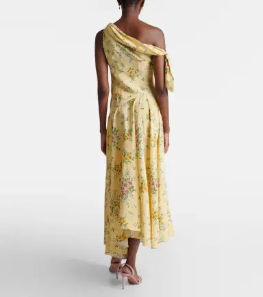 Rodarte Asymmetric floral silk midi dress | Thumbnail 3
