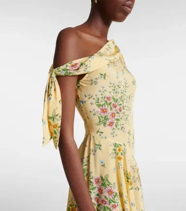 Rodarte Asymmetric floral silk midi dress | Thumbnail 5
