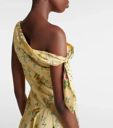 Rodarte Asymmetric floral silk midi dress | Thumbnail 6