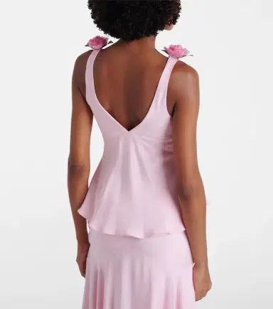 Rodarte Floral-appliqué silk crêpe top | Thumbnail 2