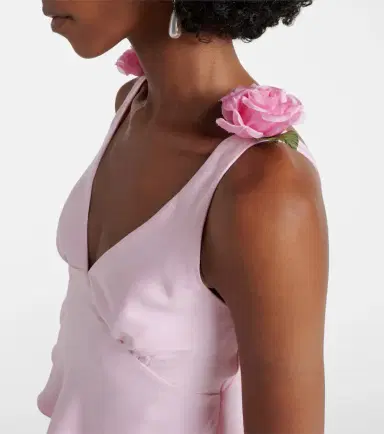 Rodarte Floral-appliqué silk crêpe top | Thumbnail 3