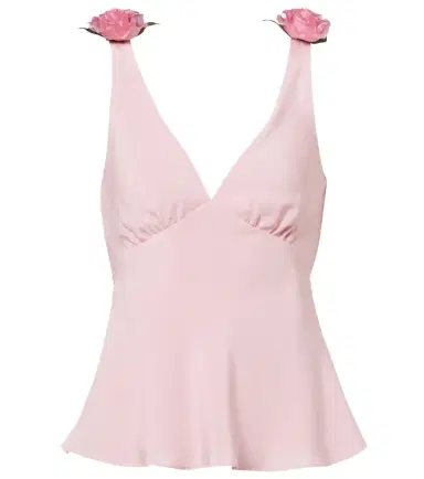 Rodarte Floral-appliqué silk crêpe top | Thumbnail 1