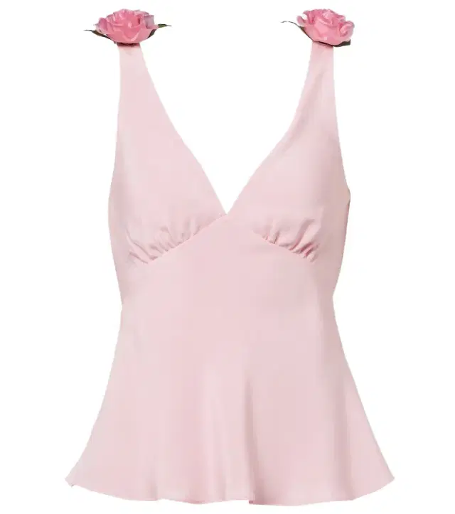 Rodarte Floral-appliqué silk crêpe top