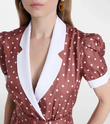 Rodarte Belted polka-dot silk twill midi dress | Thumbnail 2