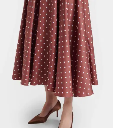 Rodarte Belted polka-dot silk twill midi dress | Thumbnail 5