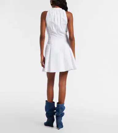 Balmain Ruched cotton poplin minidress | Thumbnail 3