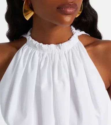 Balmain Ruched cotton poplin minidress | Thumbnail 5