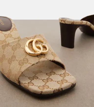 Gucci Marmont Double G GG canvas mules | Thumbnail 3