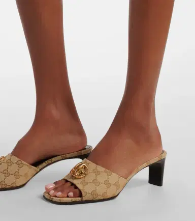Gucci Marmont Double G GG canvas mules | Thumbnail 5