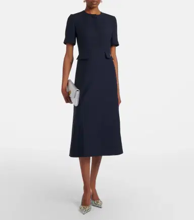 Valentino Crepe Couture VGold midi dress | Thumbnail 3 Valentino Crepe Couture VGold midi dress | Thumbnail 3