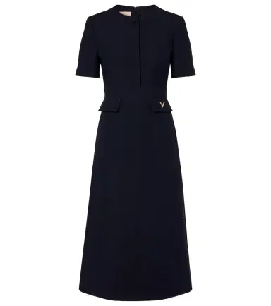 Valentino Crepe Couture VGold midi dress | Thumbnail 1 Valentino Crepe Couture VGold midi dress | Thumbnail 1