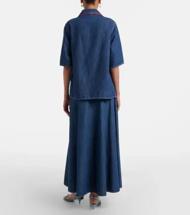 Valentino Chambray midi skirt | Thumbnail 5 Valentino Chambray midi skirt | Thumbnail 5