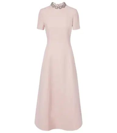 Valentino Crepe Couture embellished midi dress | Thumbnail 1 Valentino Crepe Couture embellished midi dress | Thumbnail 1